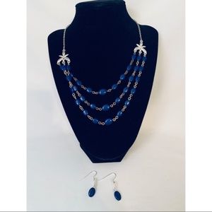 Blue Beaded Jewelry Set